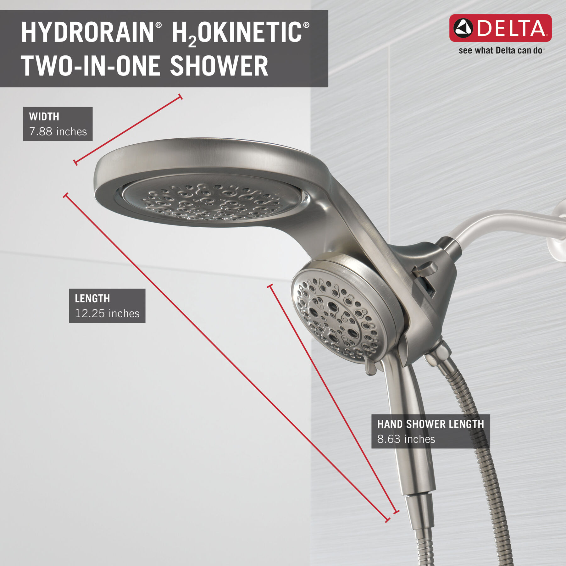 Dos en uno de 5 ajustes HydroRain H2O de 2.5GPM (producto recertificado), imagen 5