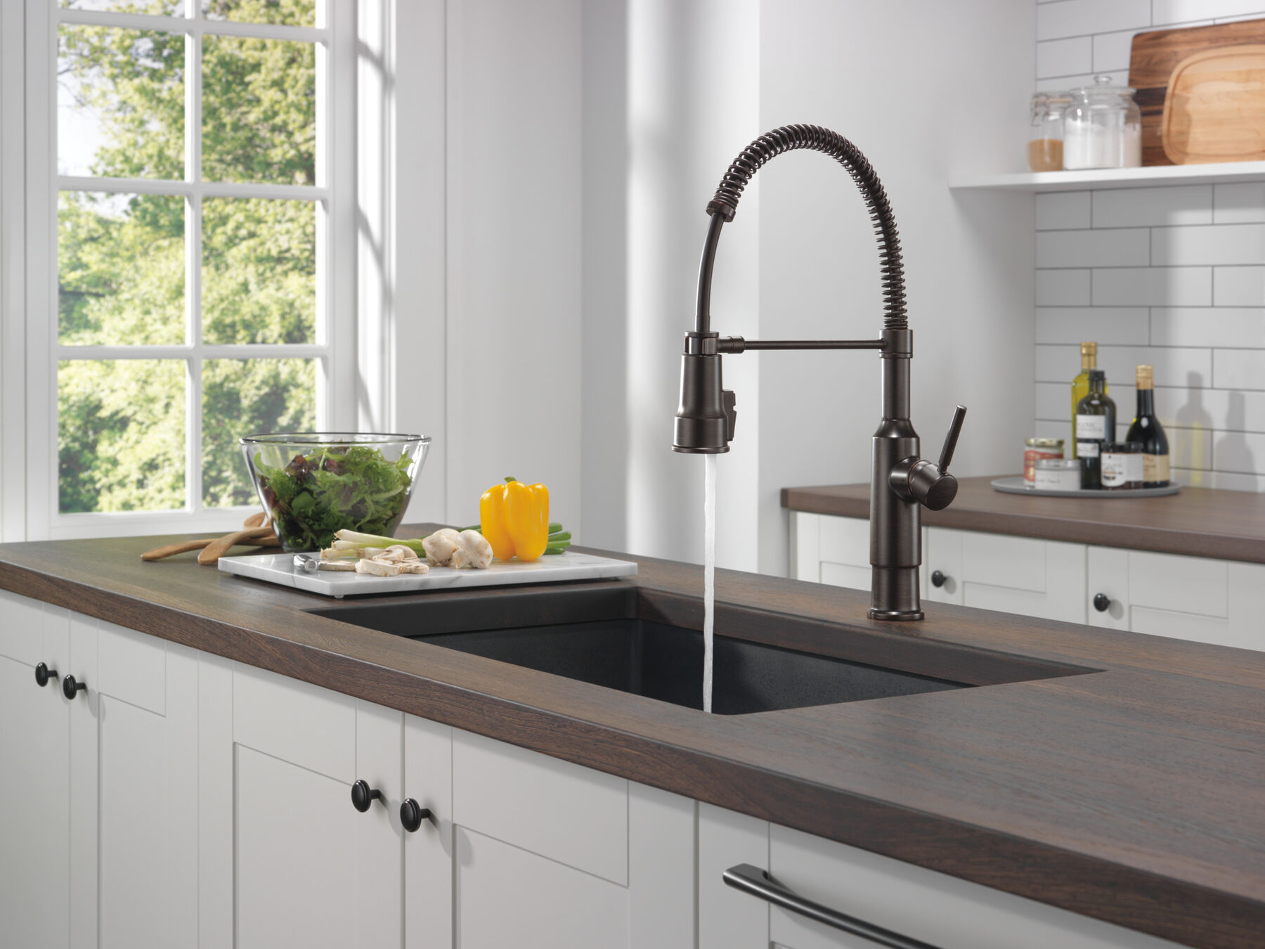 Single-Handle Pull-Down Spring Kitchen Faucet, image 8