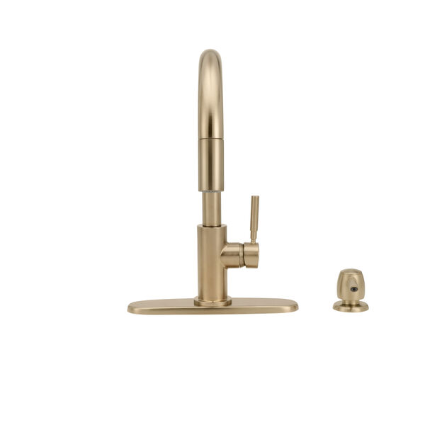 Llave de una manija con tubo de salida deslizable para cocina con dispensador de jabón