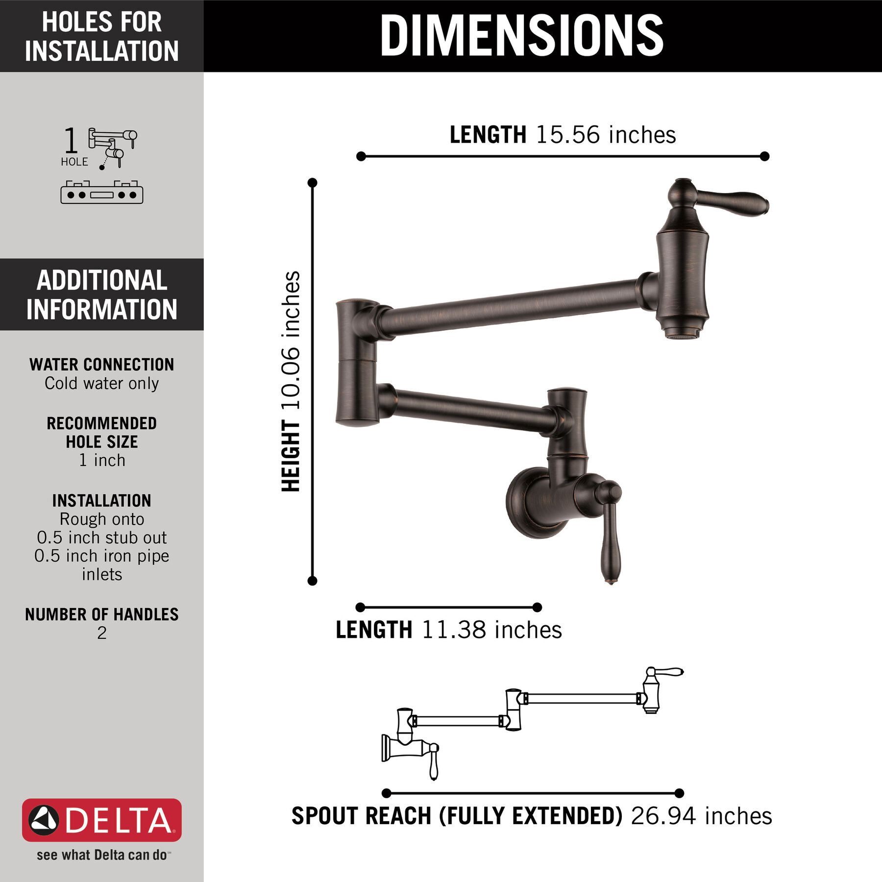 Llave para llenar ollas tradicional para montaje en pared, imagen 3