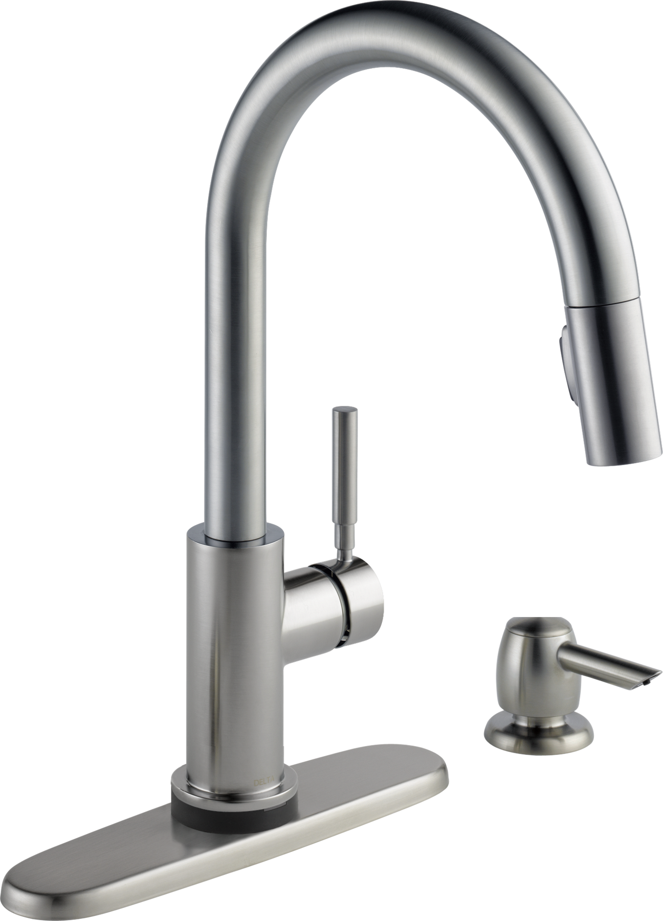 Single Handle Pull-Down Kitchen Faucet with Touch<sub>2</sub>O® Technology Technology and Soap Dispenser, image 1