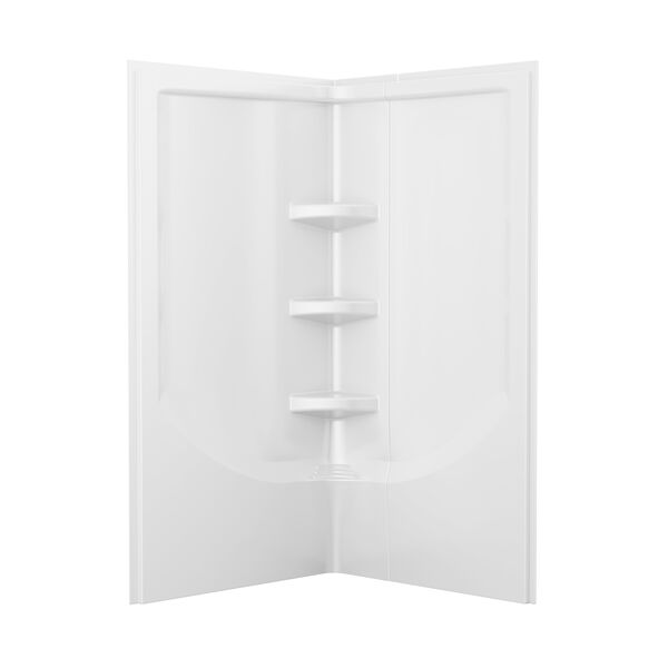 Juego de pared para ducha en esquina de instalación directa con pernos de 38"