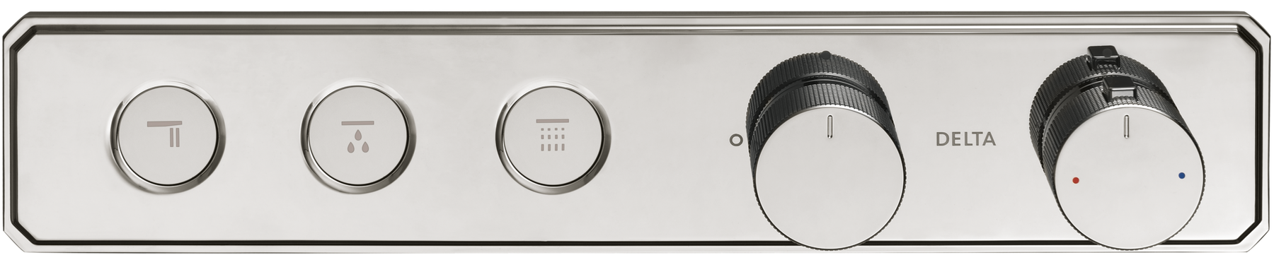 Traditional High Flow Push Button Thermostatic Trim - 3 Outlet, image 2