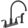 Llave para cocina de dos manijas con rociador