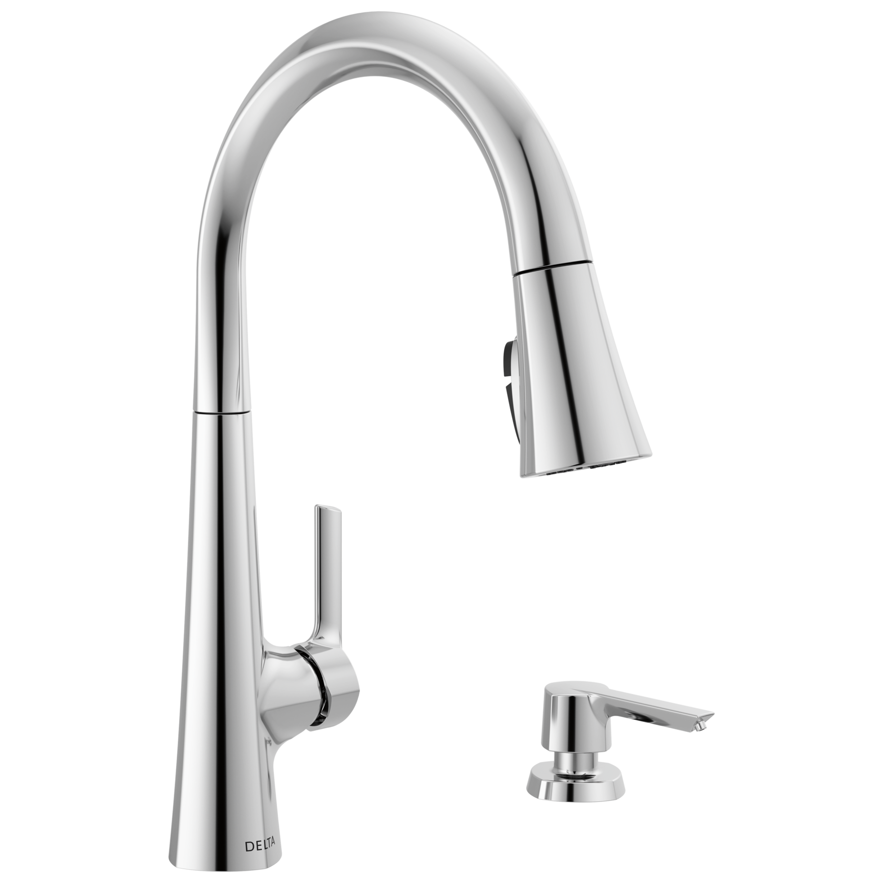 Llave para cocina monomando extensible con dispensador de jabón y tecnología ShieldSpray®