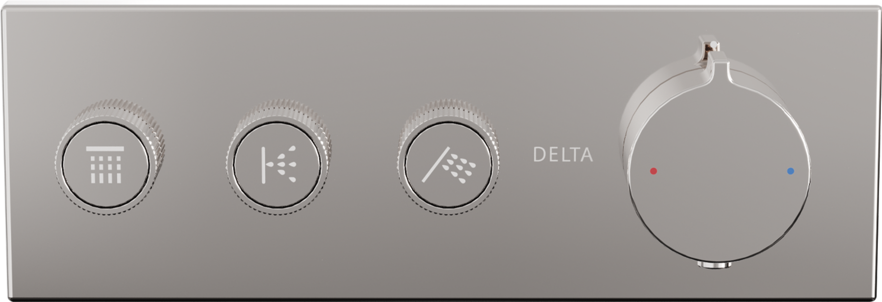 High Flow Push Button Themrostatic Trim 3 Outlet, image 1