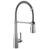 Llave para cocina extensible de una manija con tubo de salida con muelle
