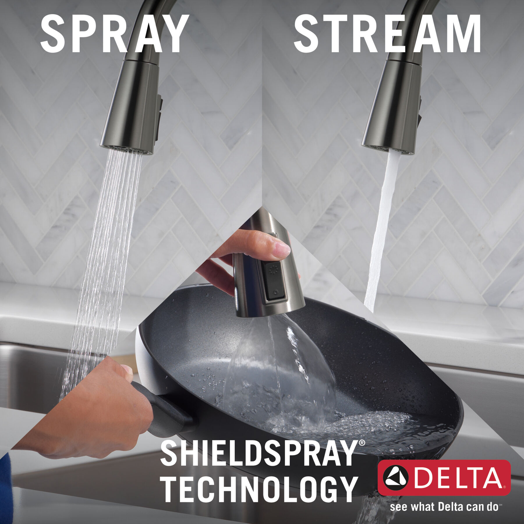 Llave para cocina monomando extensible con dispensador de jabón y tecnología ShieldSpray®, imagen 6