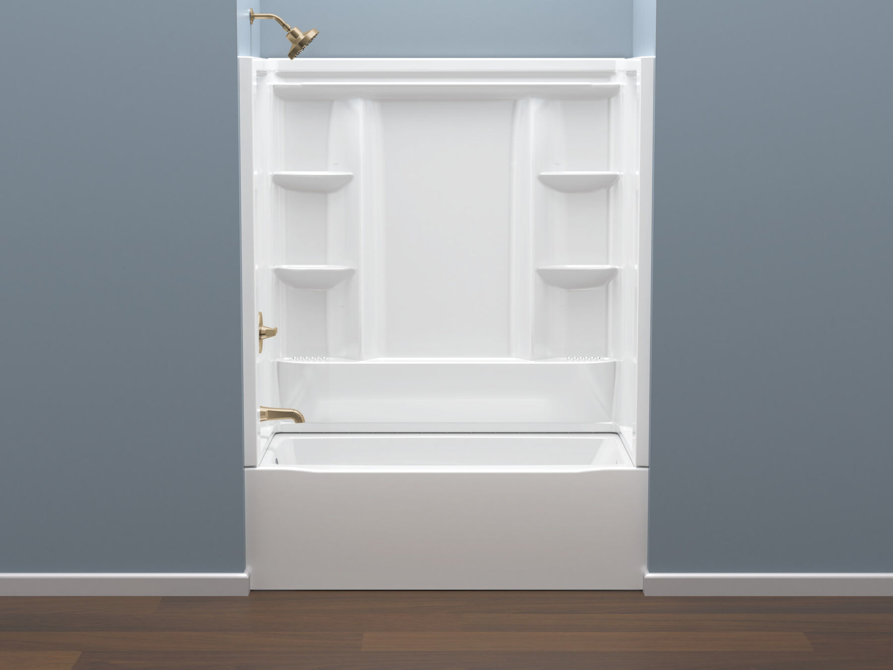 60x32 Alcove Bathtub Bundle with Trim, Drain and Overflow - Left Drain, image 3
