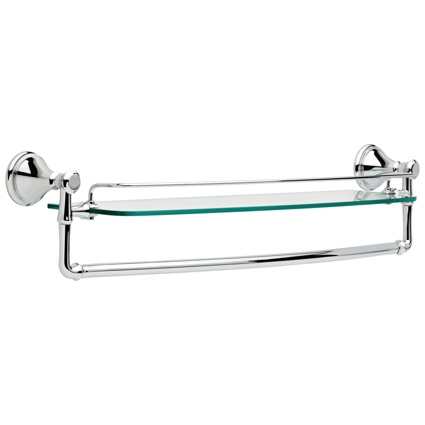 Repisa de vidrio de 24" con barra desmontable