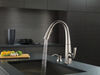 Llave de una manija con tubo de salida deslizable para cocina