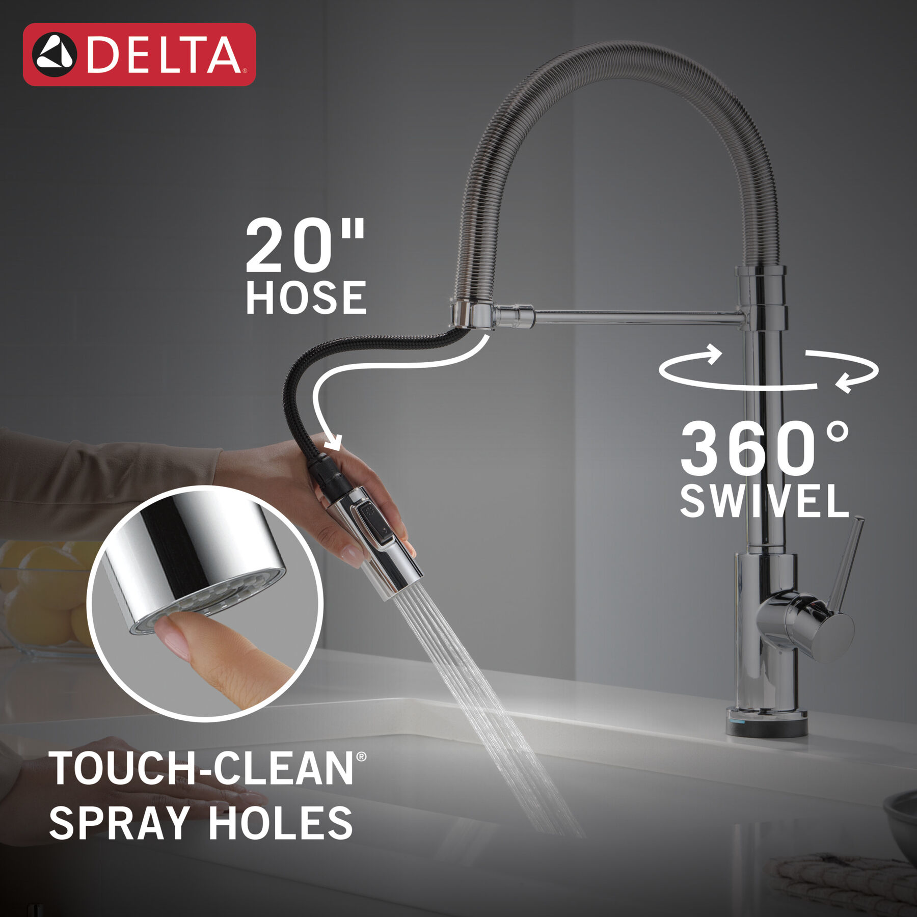 Touch<sub>2</sub>O® Technology Kitchen Faucet with Touchless Technology, image 9