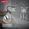 Llave para cocina tipo puente extensible con dos manijas