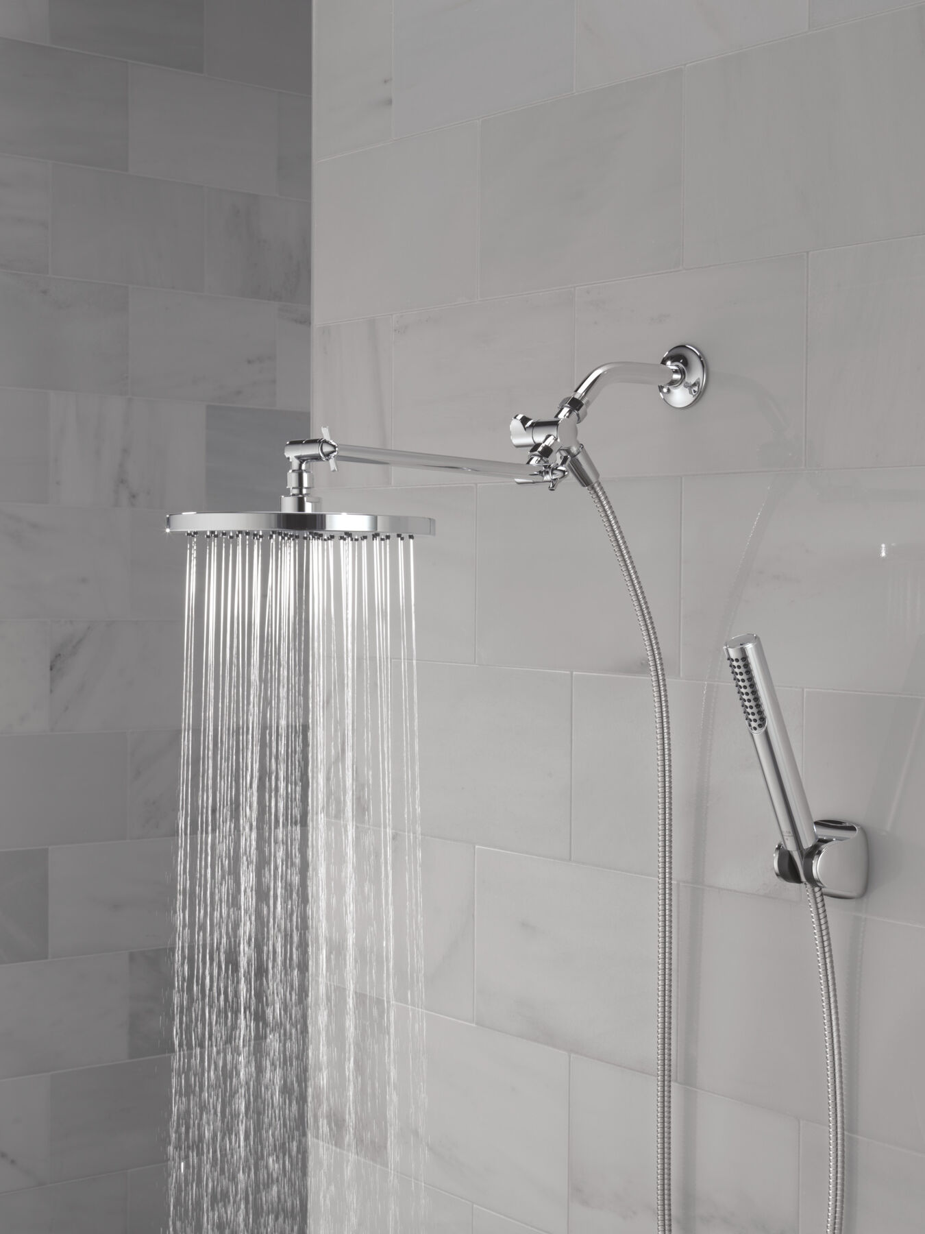 Adjustable Raincan Shower Head with Hand Shower, image 16