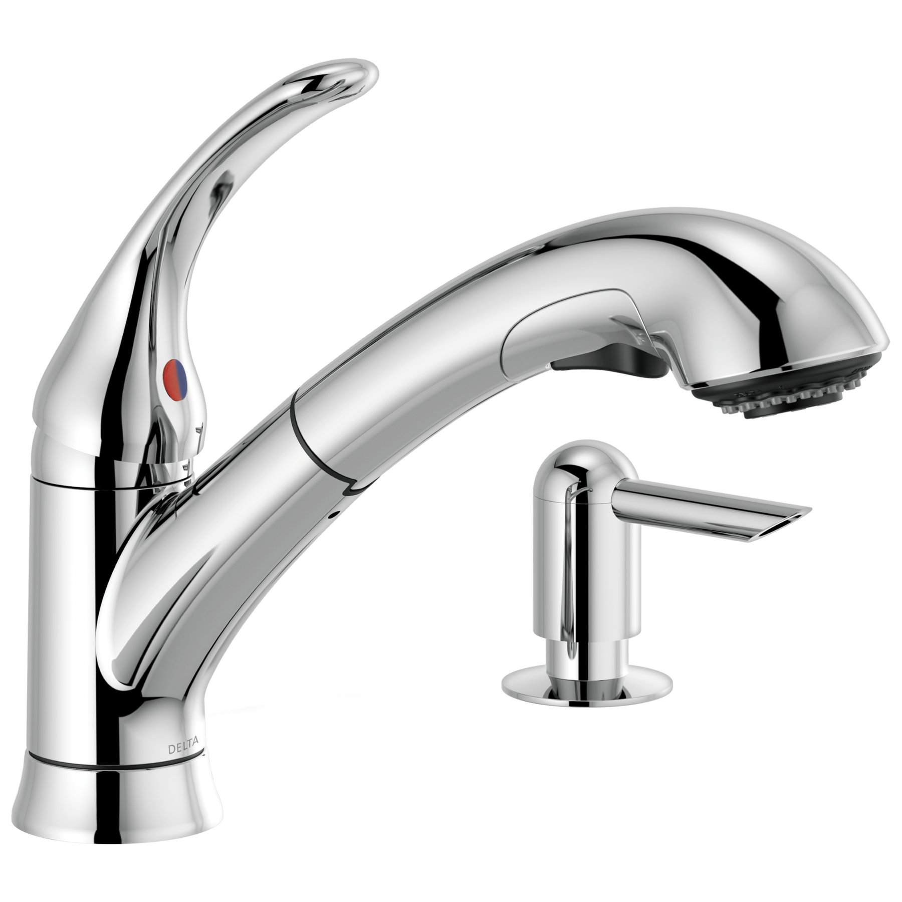 Llave extensible para cocina de una manija con dispensador de jabón
