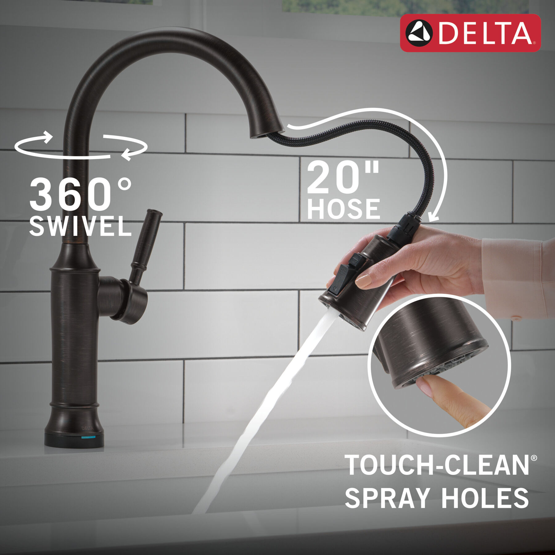 Touch<sub>2</sub>O® Technology Kitchen Faucet with Touchless Technology, image 10