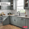 Lavabo de cocina tipo estación de trabajo con dos receptáculos de acero inoxidable 50/50 calibre 16 de 33" de montaje superior encastrado, con reborde WorkFlow™ y accesorios