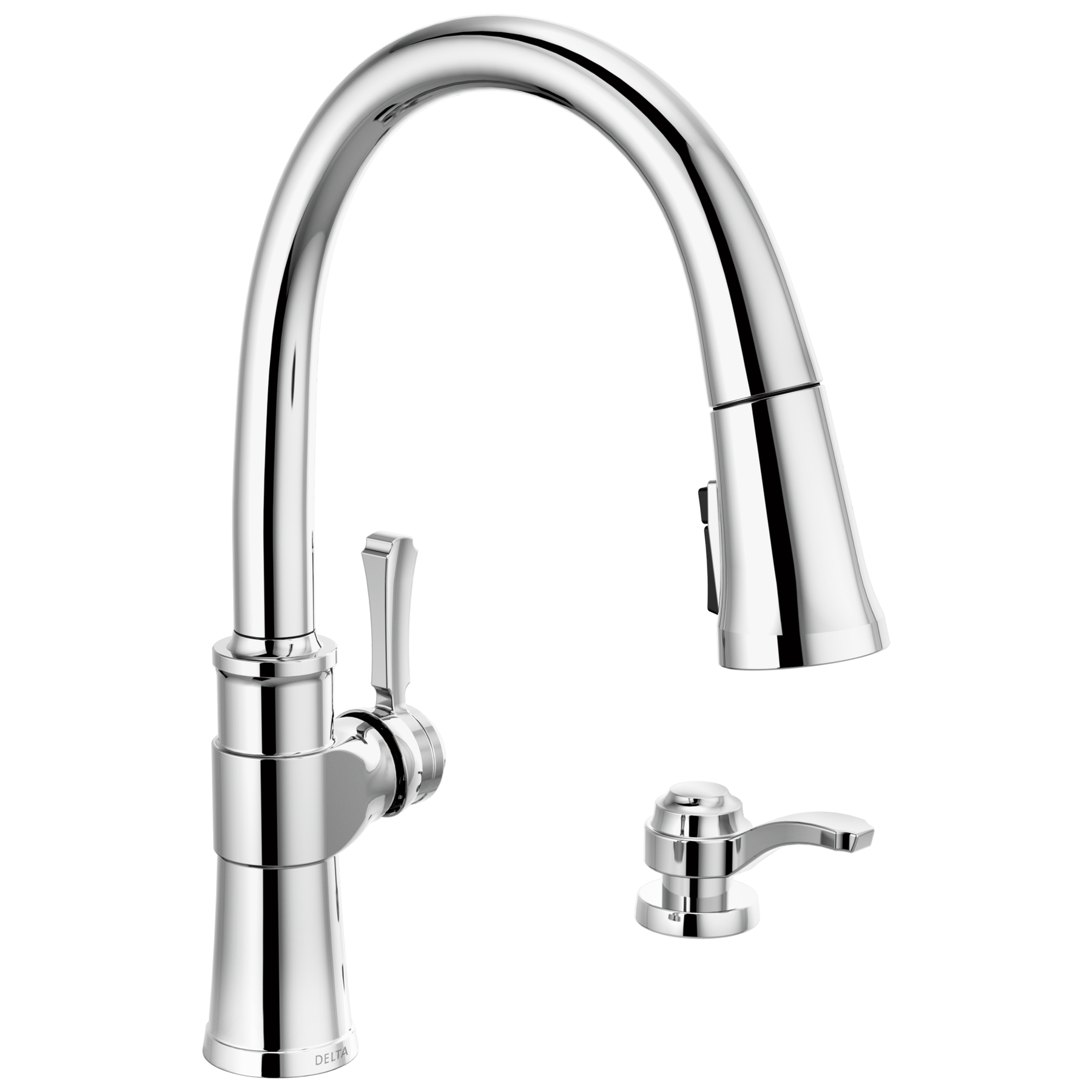 Llave para cocina monomando extensible con dispensador de jabón y tecnología ShieldSpray®