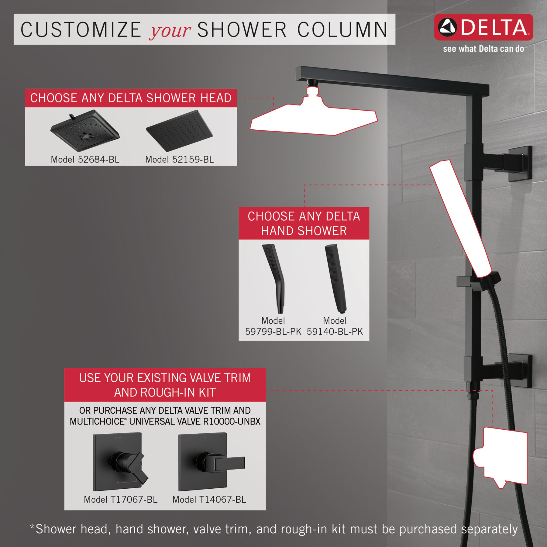 Shower Column 18" Angular (Recertified), image 1