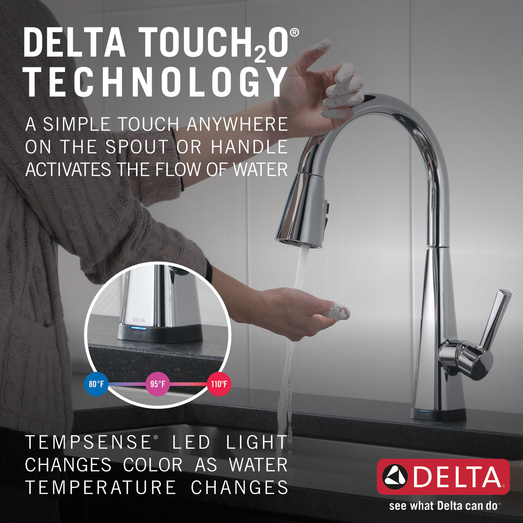 Single-Handle Pull-Down Kitchen Faucet with Touch<sub>2</sub>O® Technology, image 9
