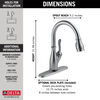Llave para cocina monomando extensible con tecnologías Touch<sub>2</sub>O® y ShieldSpray®