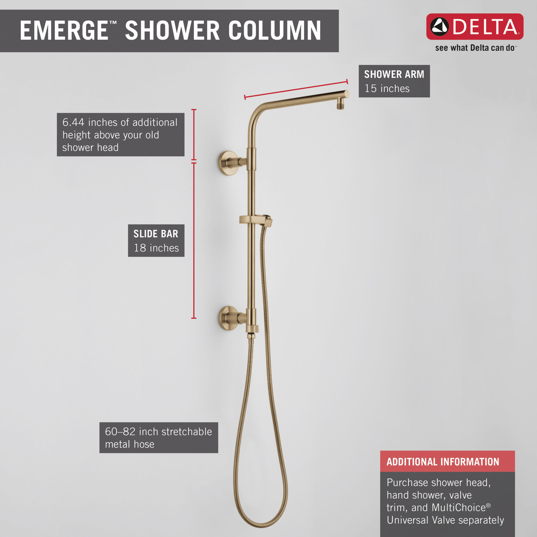 Columna de ducha redonda de 18" (producto recertificado), imagen 2