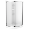 38x38 Corner Shower Bundle with Door - Framed Round with Glue Up Wall Set
