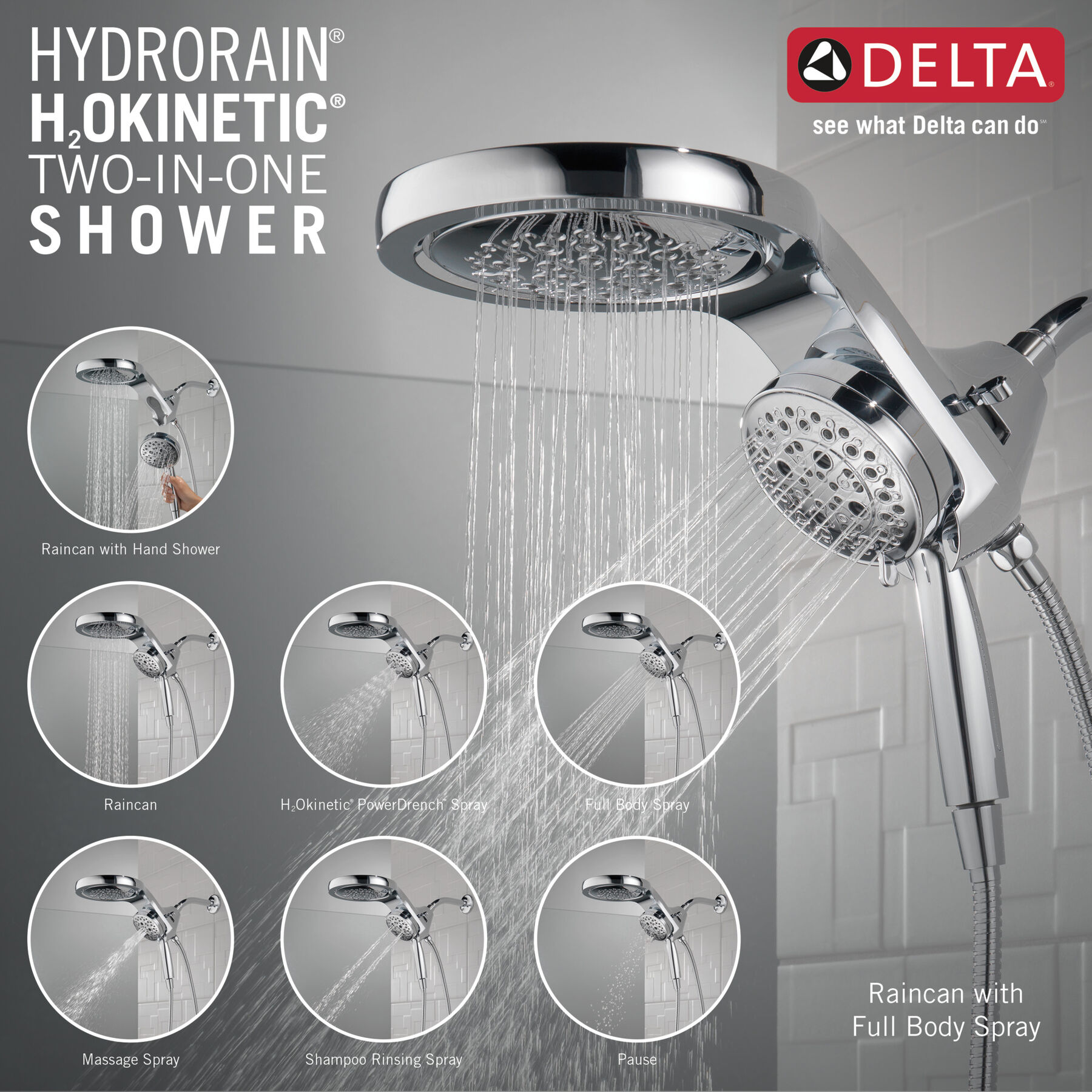 Shower Trim with HydroRain Shower Head Bundle - 14 Series, image 3