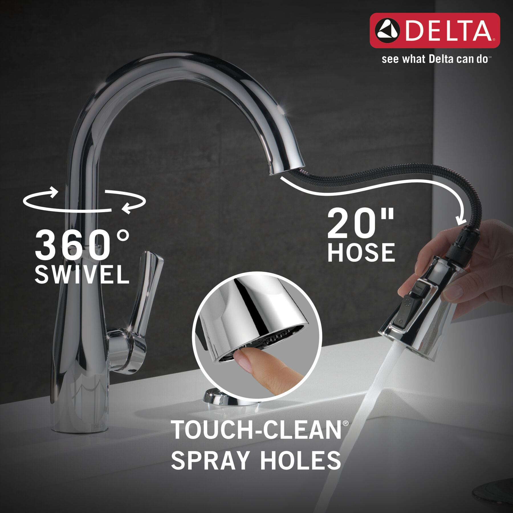 Llave para cocina monomando extensible con dispensador de jabón y tecnología ShieldSpray®, imagen 3