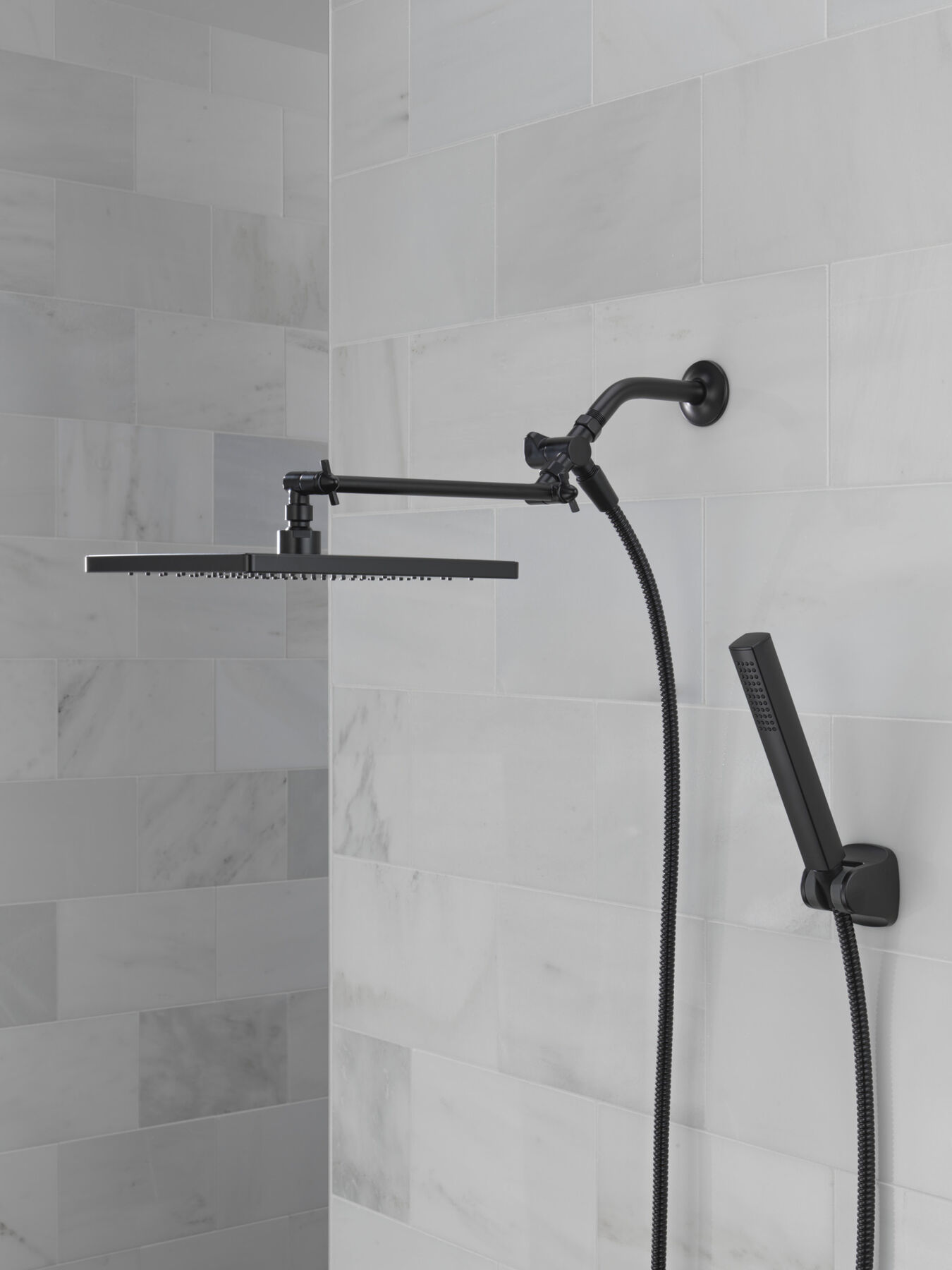 10 inch Raincan Shower Head & Hand Held Combo with Adjustable Extension Arm, image 2