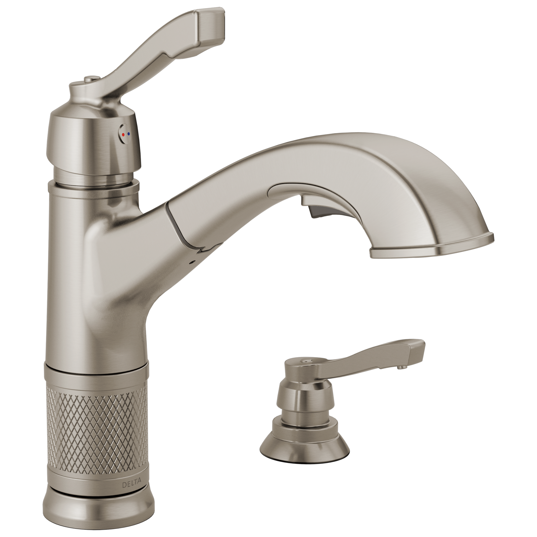 Llave extensible para cocina de una manija con dispensador de jabón