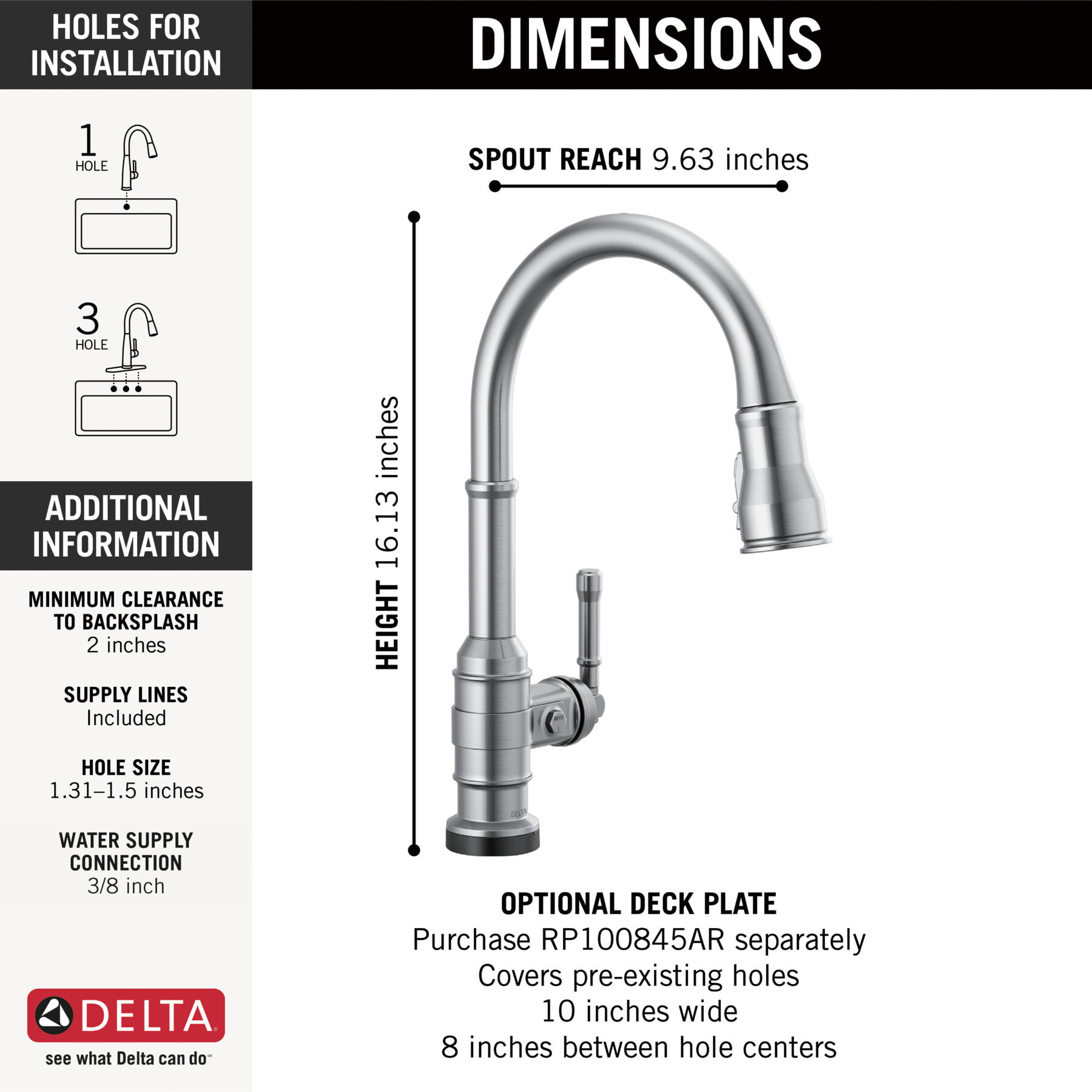 Touch<sub>2</sub>O® Technology Kitchen Faucet with Touchless Technology, image 1