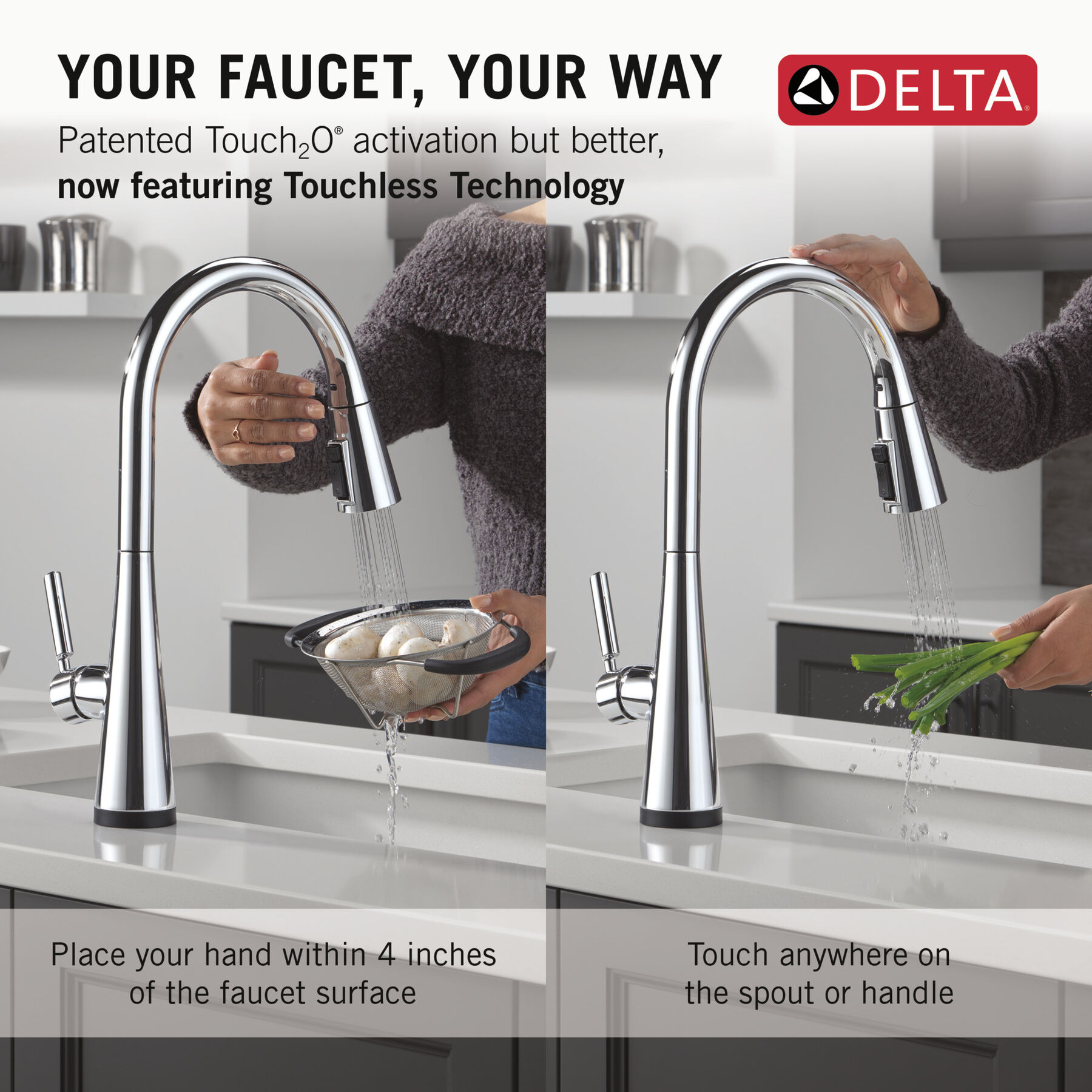 Single Handle Kitchen Pull-Down Faucet with Touch2O Technology, image 11