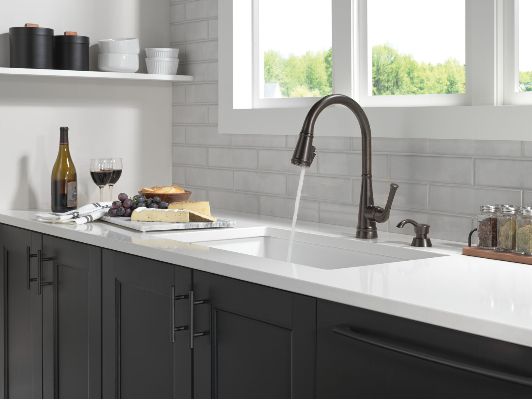 Llave para cocina monomando extensible con dispensador de jabón y tecnología ShieldSpray®, imagen 8