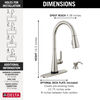 Single Handle Pull-Down Touch<sub>2</sub>O® Technology Kitchen Faucet with Touchless Technology and Soap Dispenser