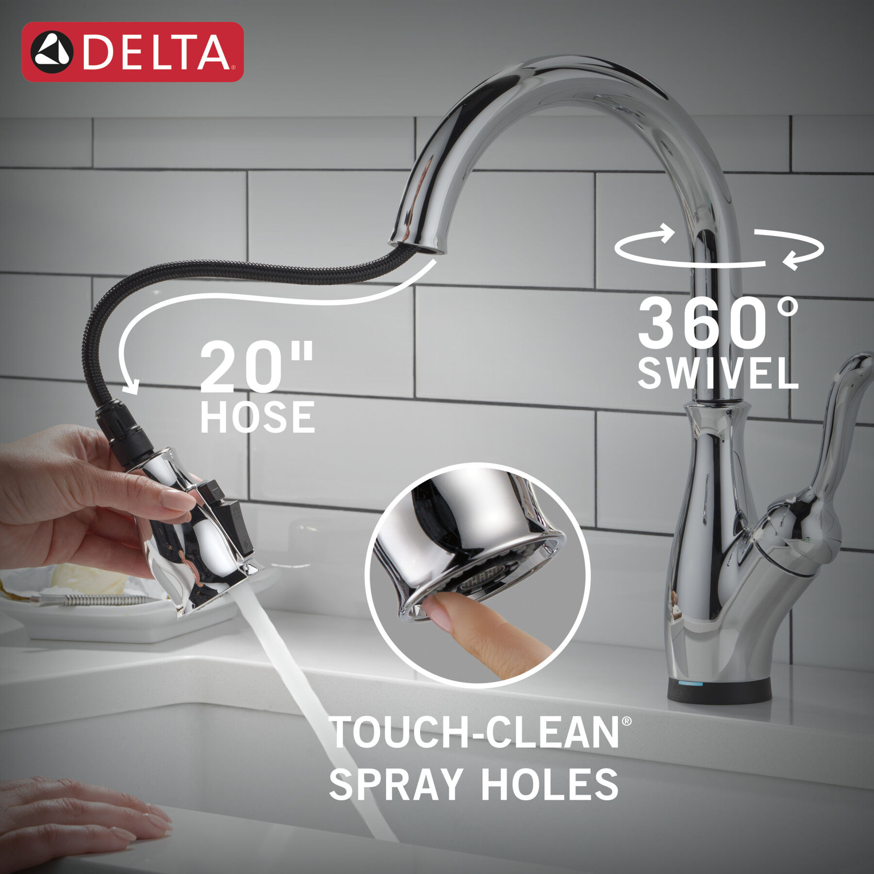 Touch<sub>2</sub>O® Technology Kitchen Faucet with Touchless Technology, image 9