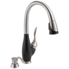 Llave de una manija con tubo de salida deslizable para cocina con dispensador de jabón