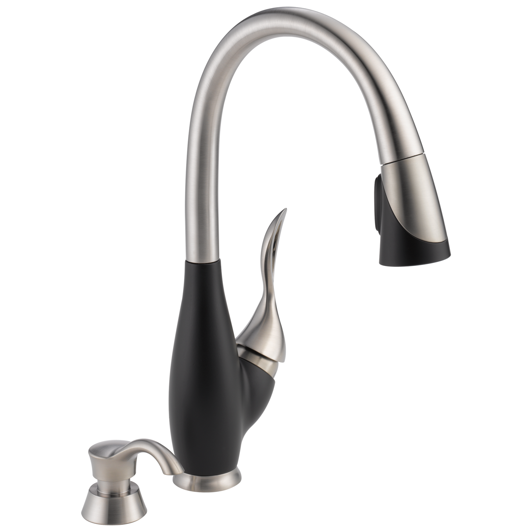 Llave de una manija con tubo de salida deslizable para cocina con dispensador de jabón