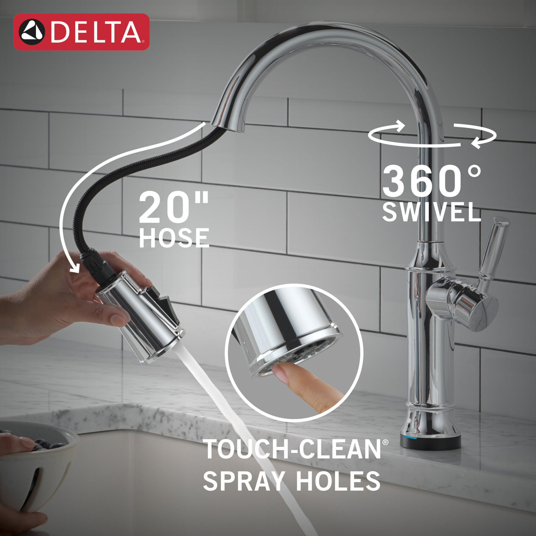 Touch<sub>2</sub>O® Technology Kitchen Faucet with Touchless Technology, image 11