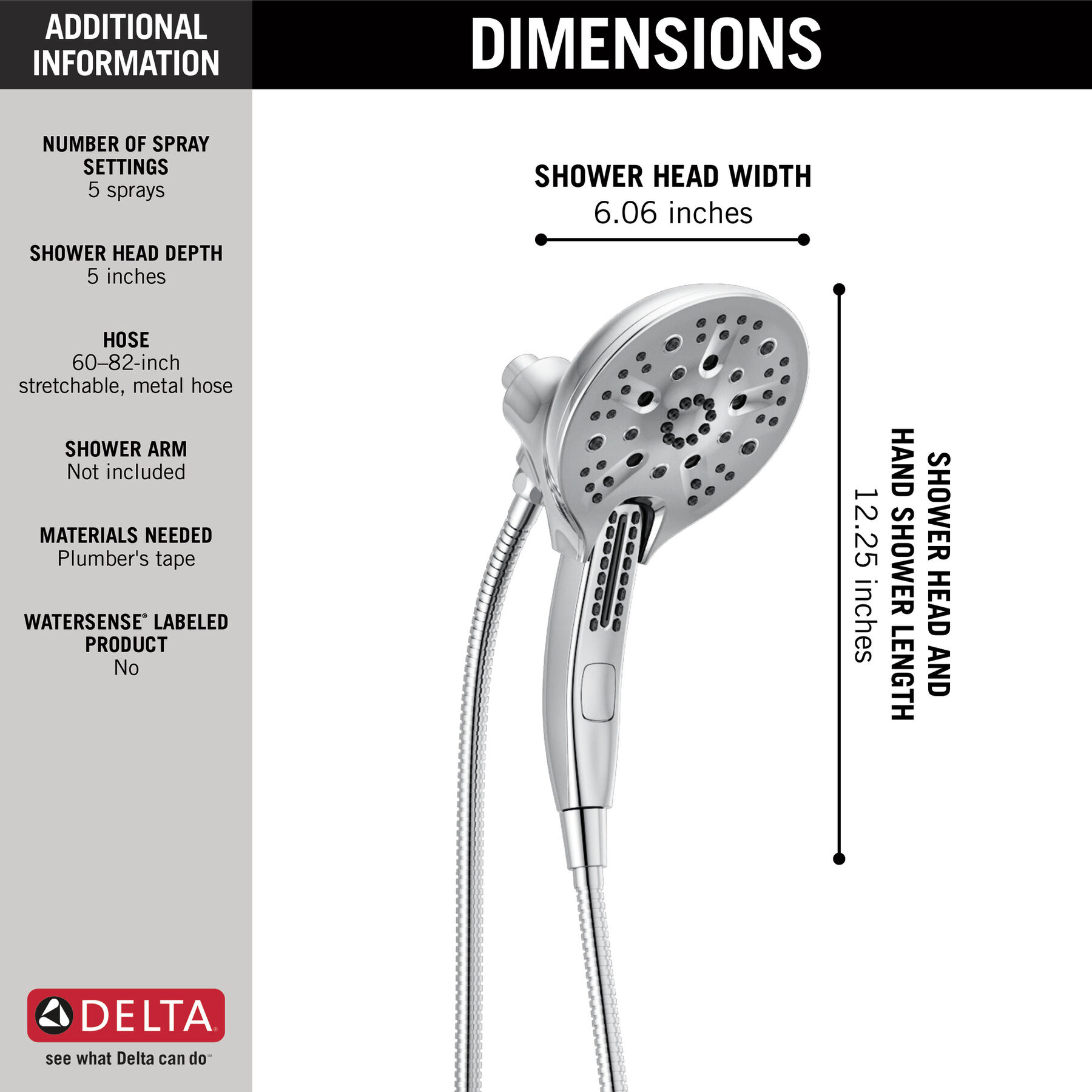 Ducha dos en uno H<sub>2</sub>Okinetic® In2ition® de 5 funciones, imagen 12