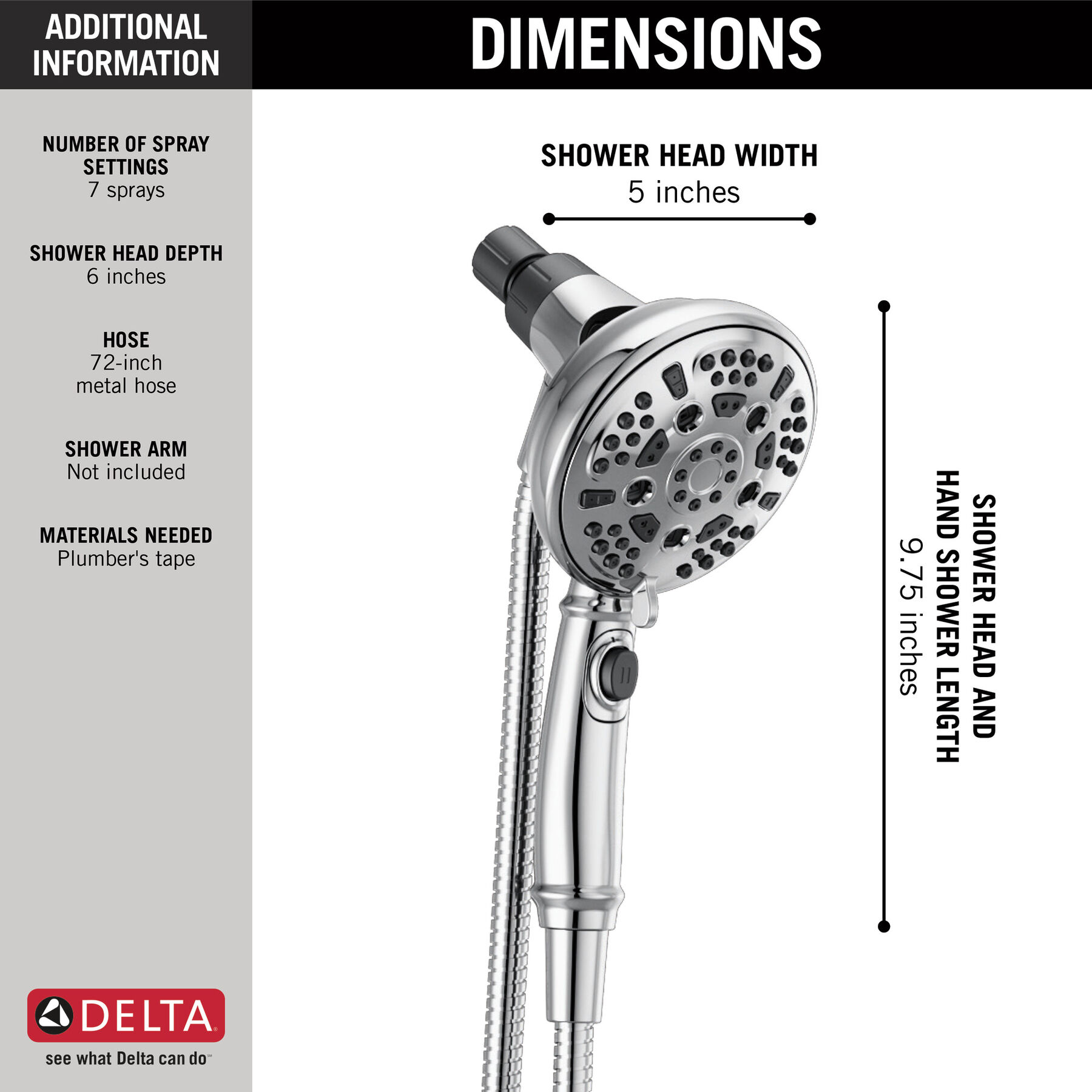 Ducha manual SureDock™ de 7 funciones, imagen 7