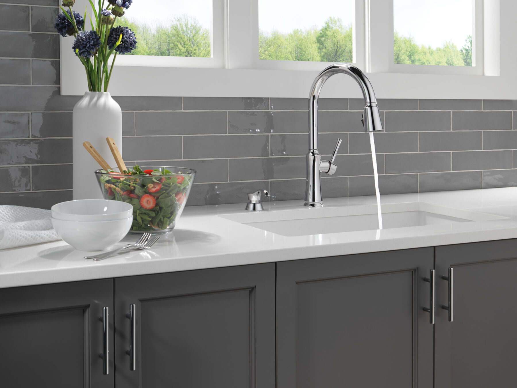 Llave para cocina monomando extensible con dispensador de jabón y tecnología ShieldSpray, imagen 8