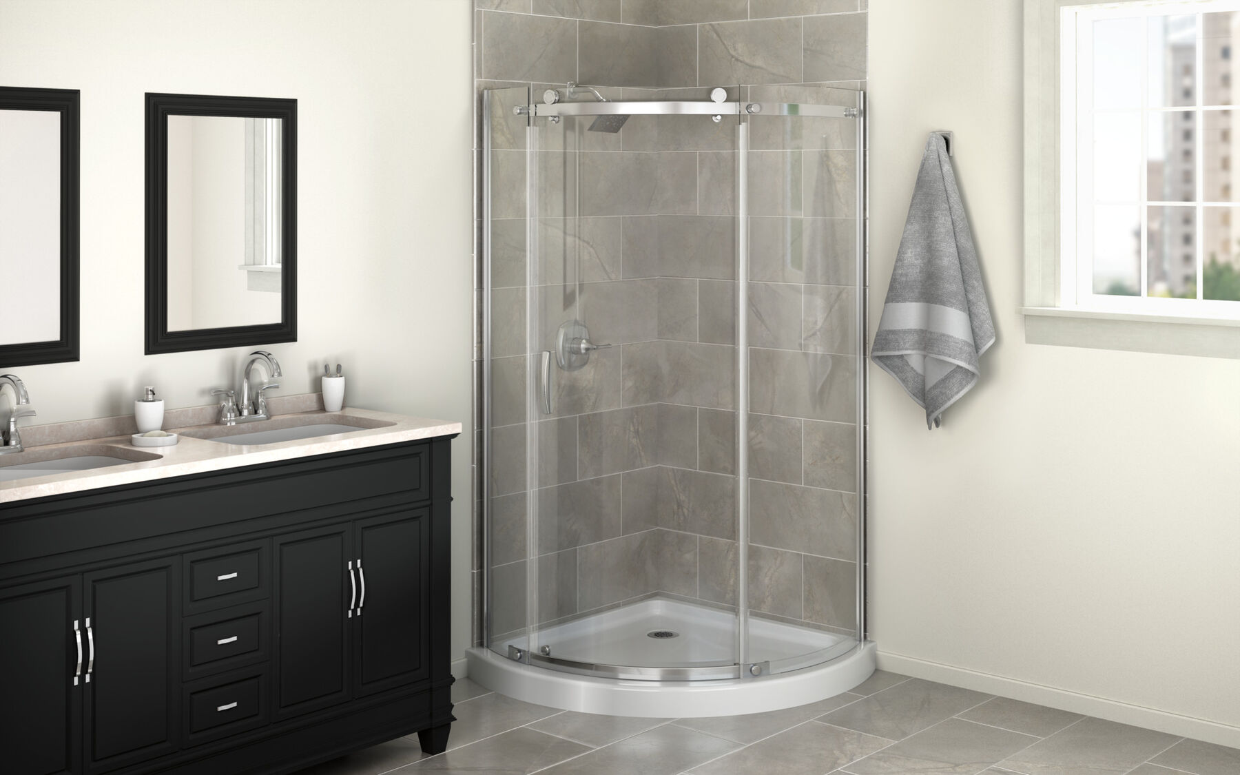 38x38 Corner Shower Bundle - Round, image 2