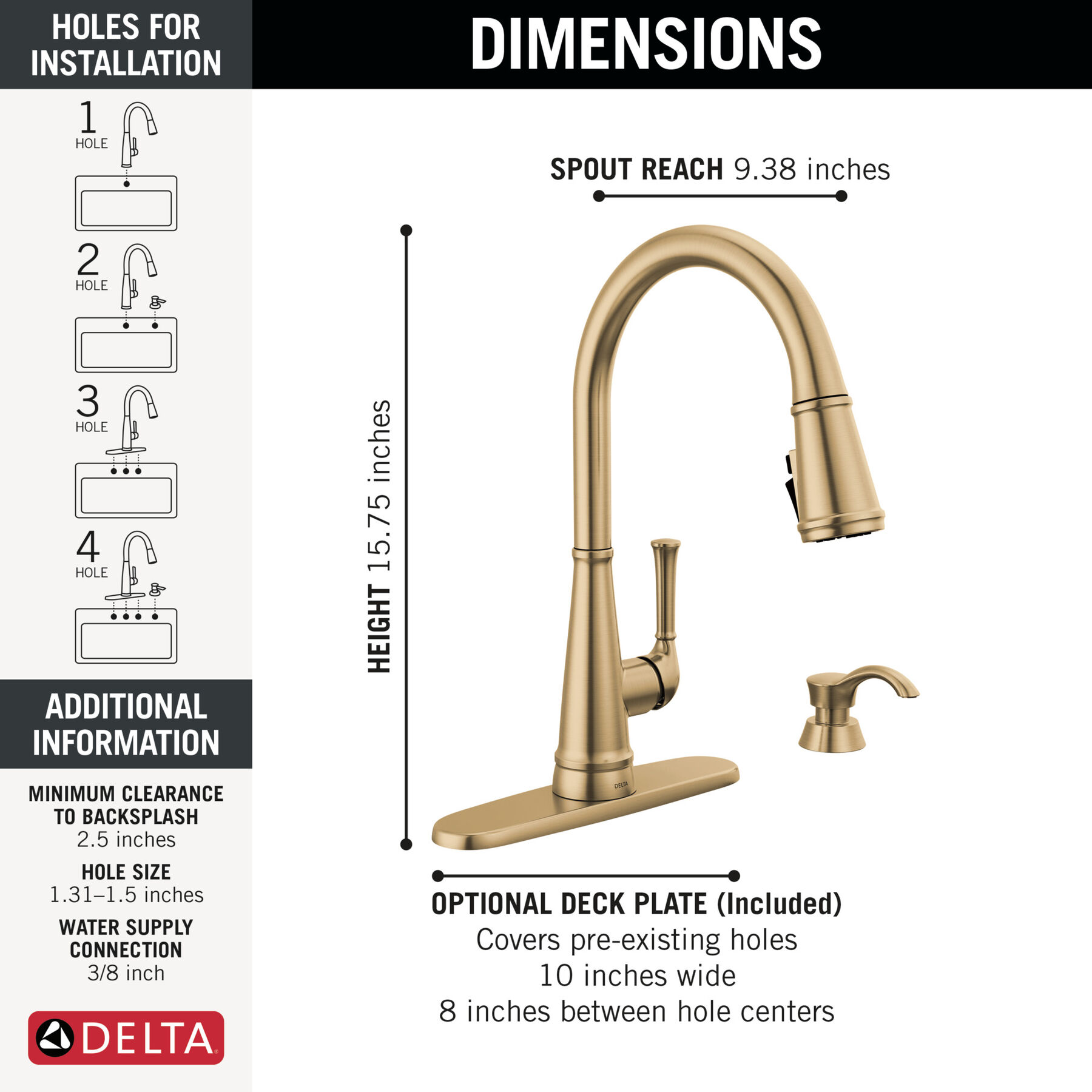 Single Handle Kitchen Pull-Down Faucet w/ Soap Dispenser, image 3