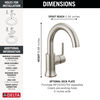Llave para baño monomando con arco elevado