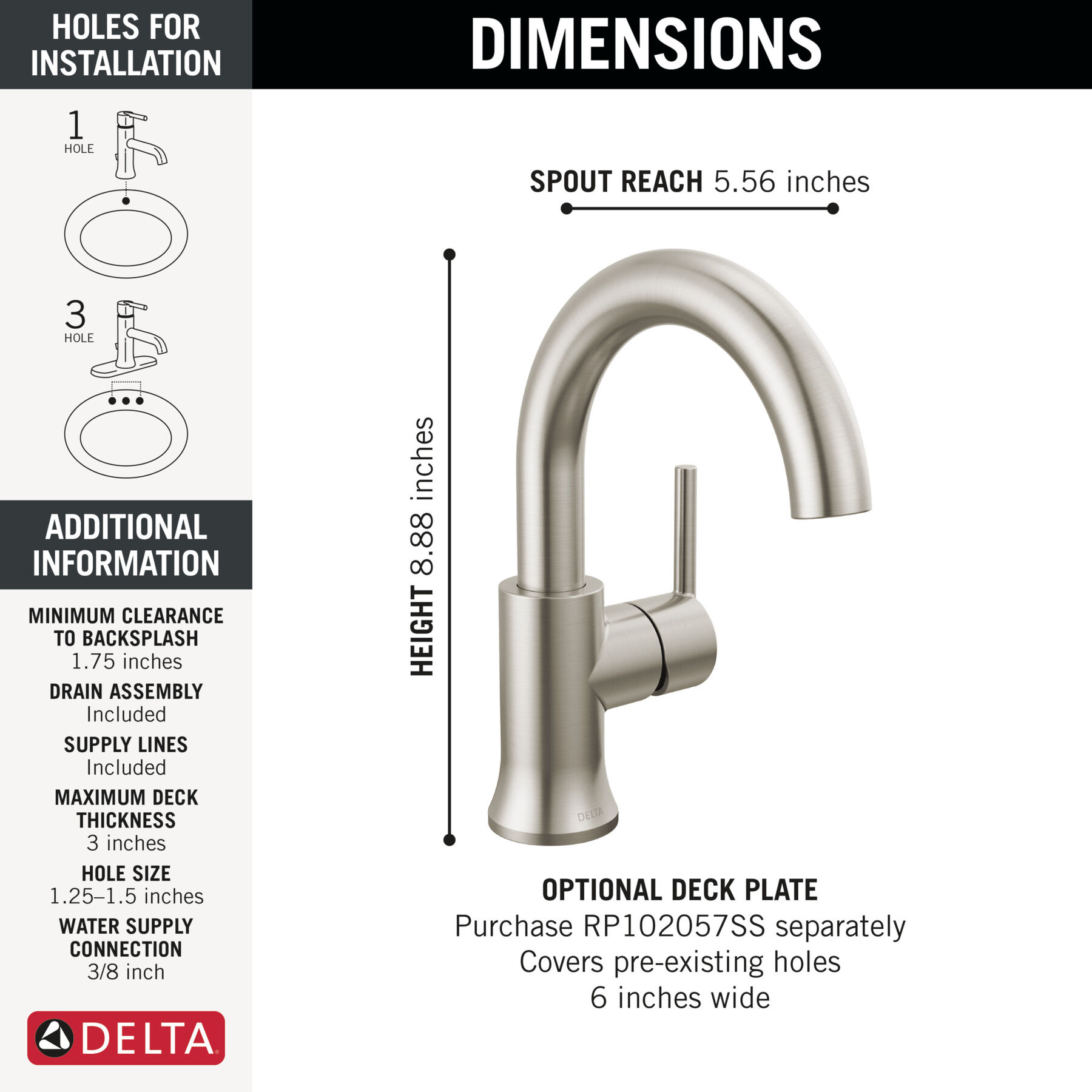 Llave para baño monomando con arco elevado, imagen 1