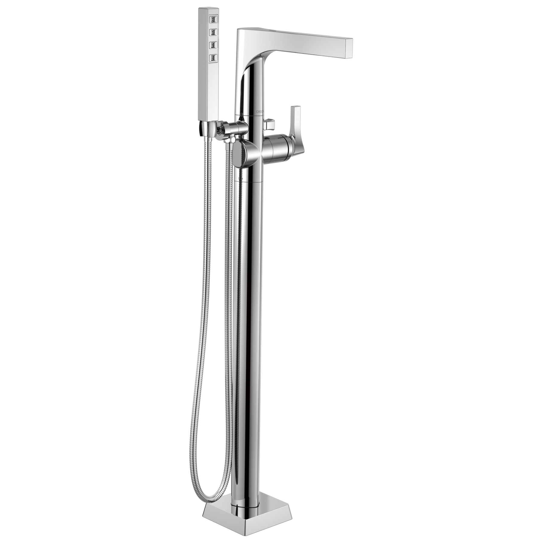 Terminación de llave de llenado para bañera monomando para montaje en piso con ducha manual
