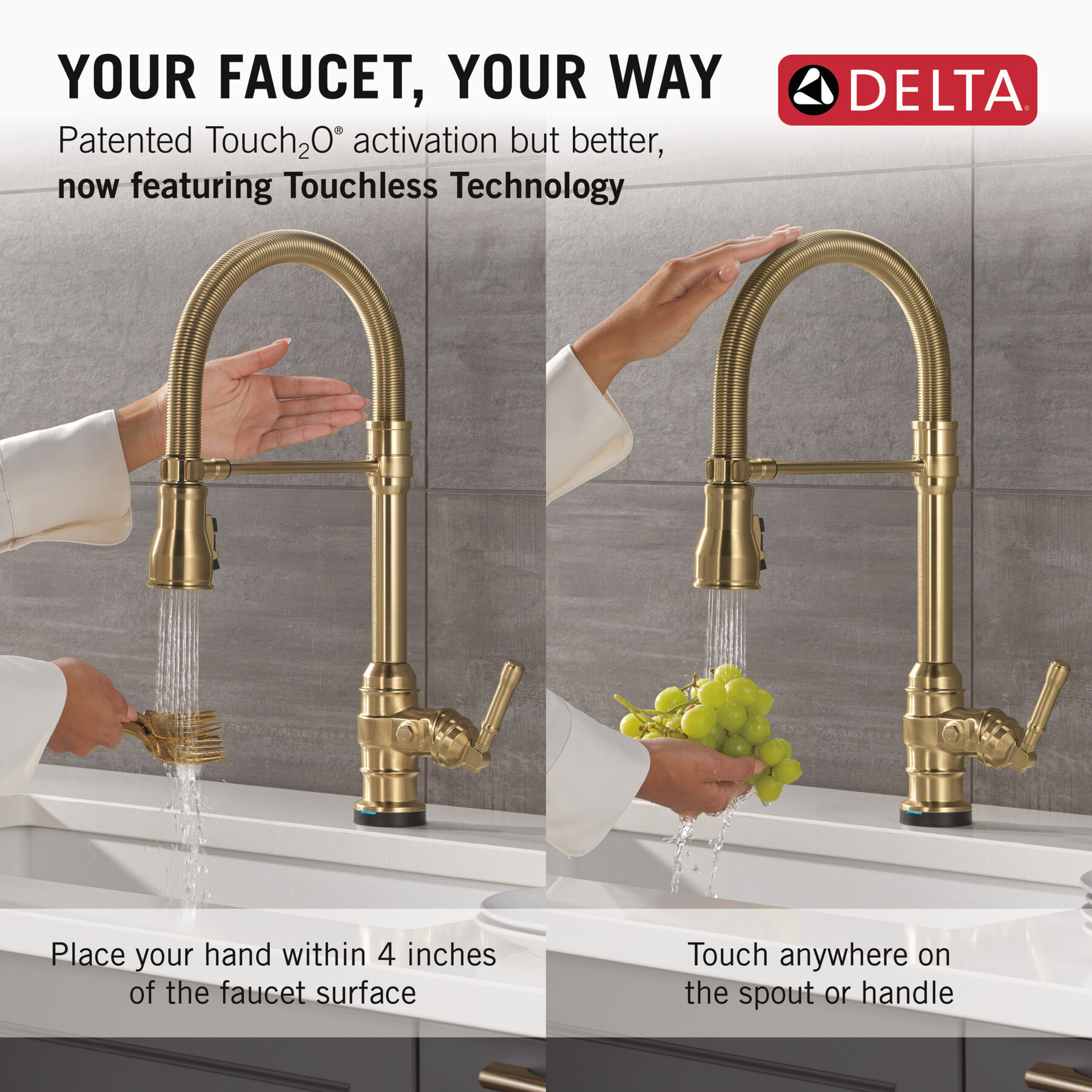Touch<sub>2</sub>O® Technology Kitchen Faucet with Touchless Technology, image 4