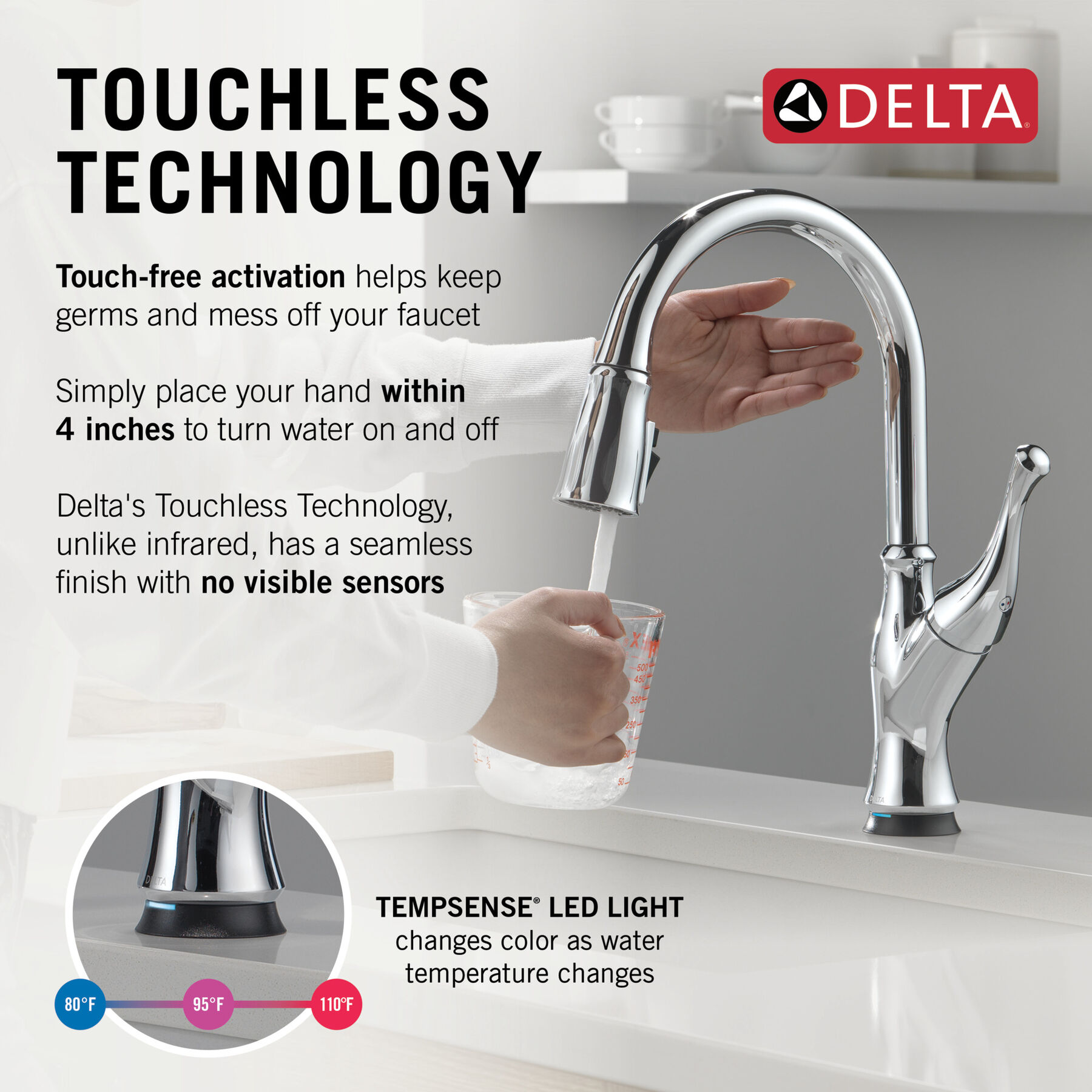 Touch<sub>2</sub>O® Technology Kitchen Faucet with Touchless Technology, image 12