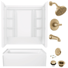 60x32 Alcove Bathtub Bundle with Trim, Drain and Overflow - Left Drain